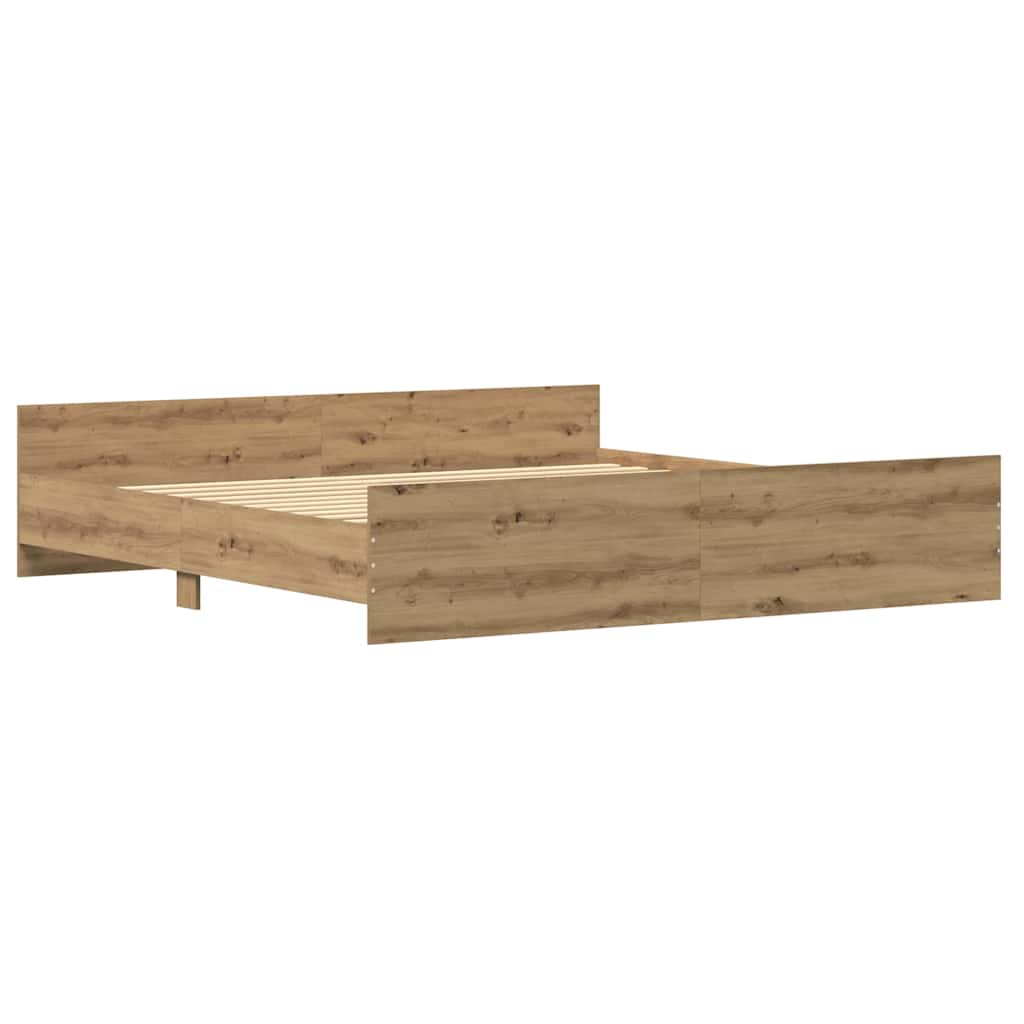 Bed Frame Artisan Oak 203 x 203 x 50 cm Engineered Wood