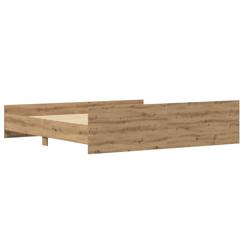 Bed Frame Artisan Oak 203 x 203 x 50 cm Engineered Wood