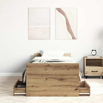 Bed Frame Artisan Oak 193 x 78 x 50 cm Engineered Wood
