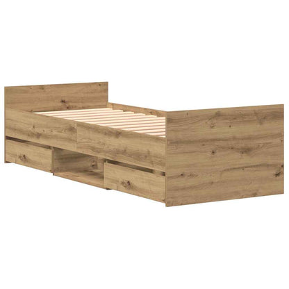 Bed Frame Artisan Oak 193 x 78 x 50 cm Engineered Wood