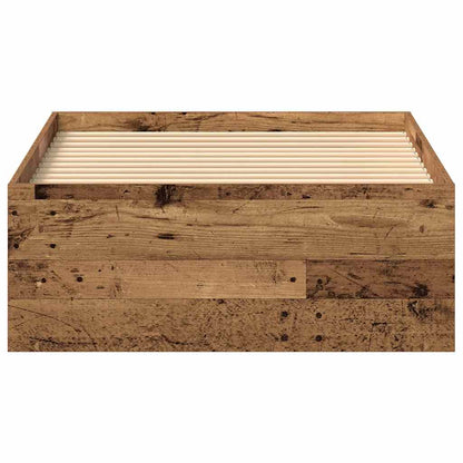 Bed Frame without Mattress Old Wood 75x190 cm Engineered Wood