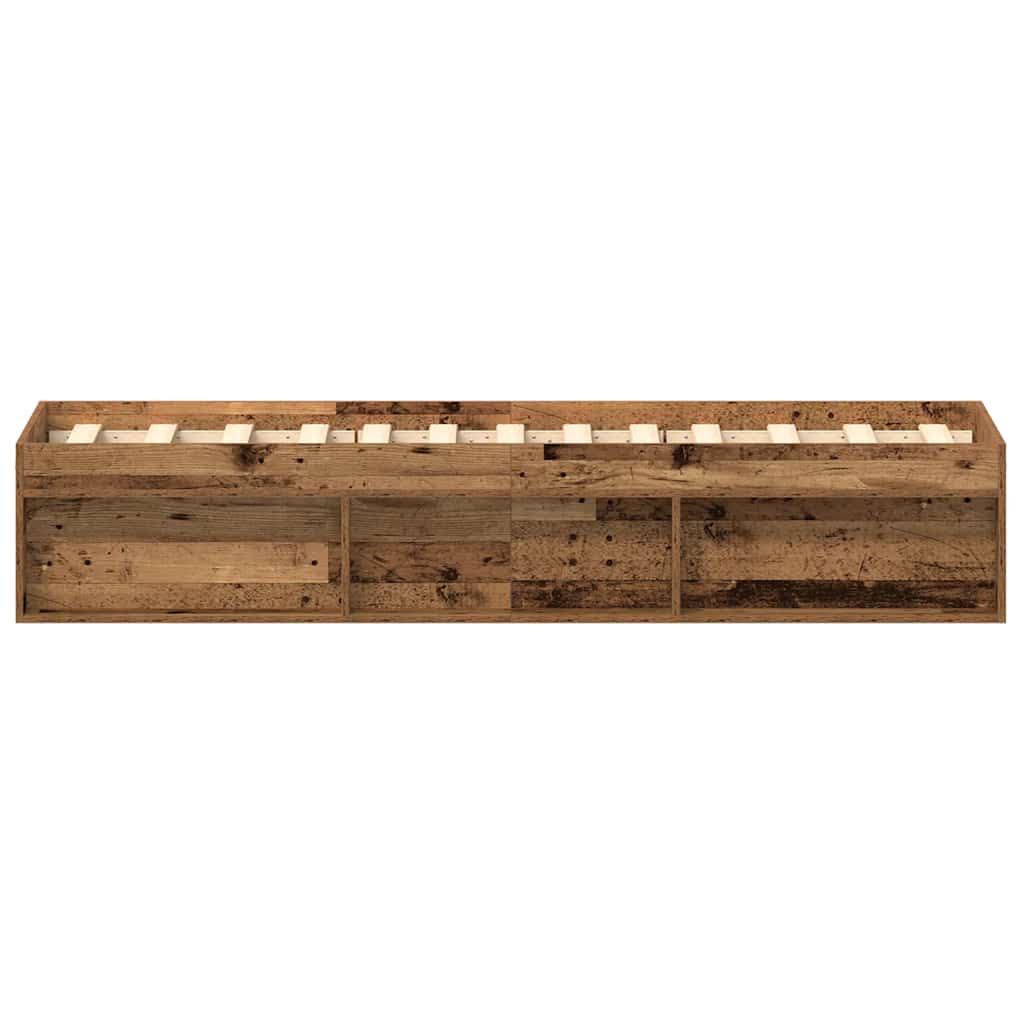 Bed Frame without Mattress Old Wood 75x190 cm Engineered Wood