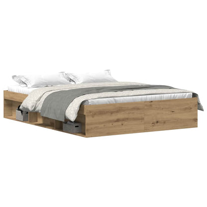 Bed Frame without Mattress Artisan Oak 150x200 cm Engineered Wood