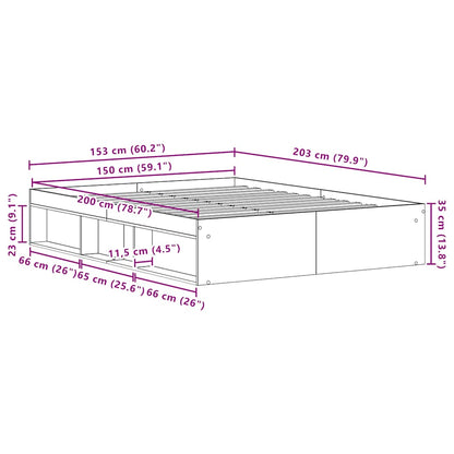 Bed Frame without Mattress Artisan Oak 150x200 cm Engineered Wood