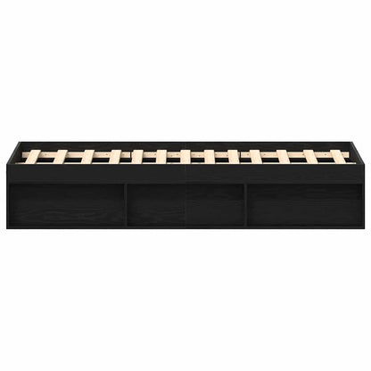 Bed Frame without Mattress Black Oak 135x190 cm Engineered Wood
