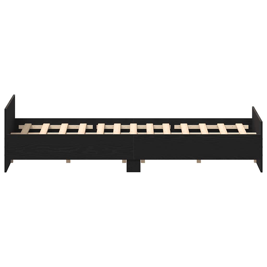 Bed Frame without Mattress Black Oak 120x200 cm Engineered Wood