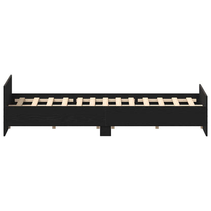 Bed Frame without Mattress Black Oak 120x200 cm Engineered Wood