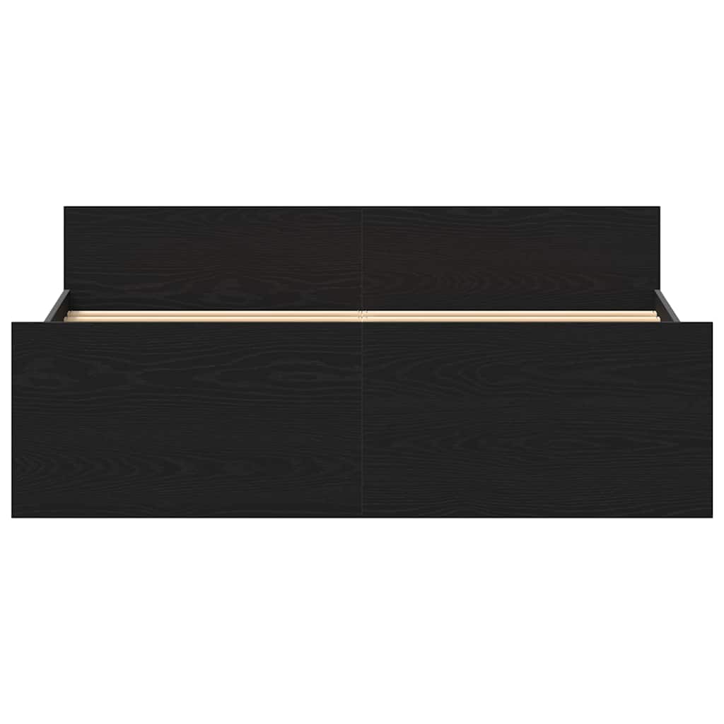 Bed Frame without Mattress Black Oak 140x200 cm Engineered Wood