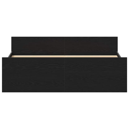 Bed Frame without Mattress Black Oak 140x200 cm Engineered Wood