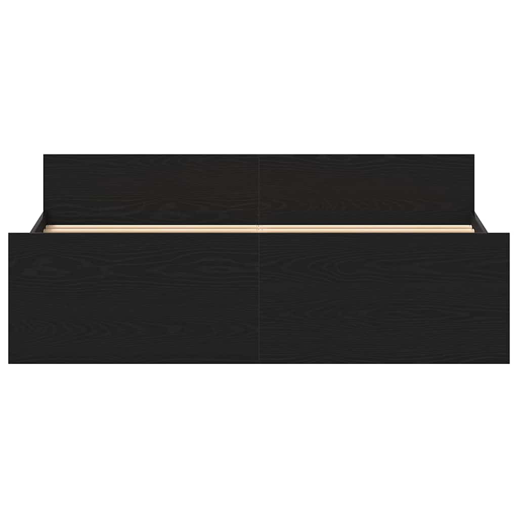 Bed Frame without Mattress Black Oak 150x200 cm Engineered Wood