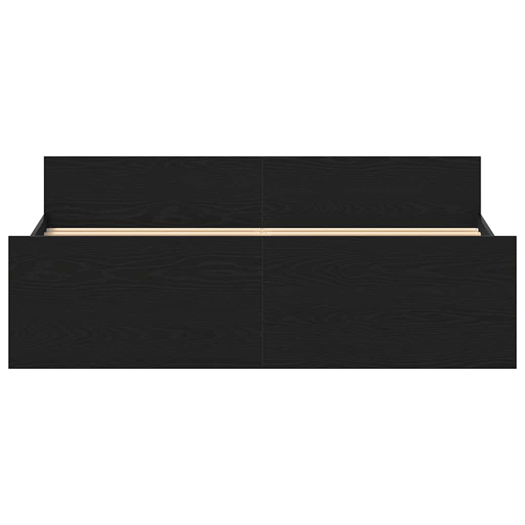 Bed Frame without Mattress Black Oak 160x200 cm Engineered Wood