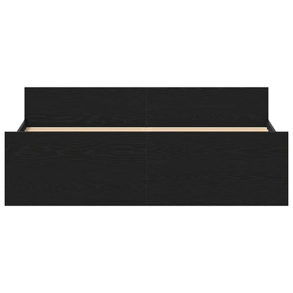 Bed Frame without Mattress Black Oak 160x200 cm Engineered Wood