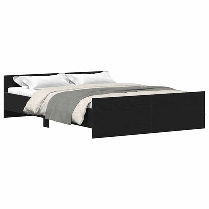 Bed Frame without Mattress Black Oak 120x190 cm Engineered Wood
