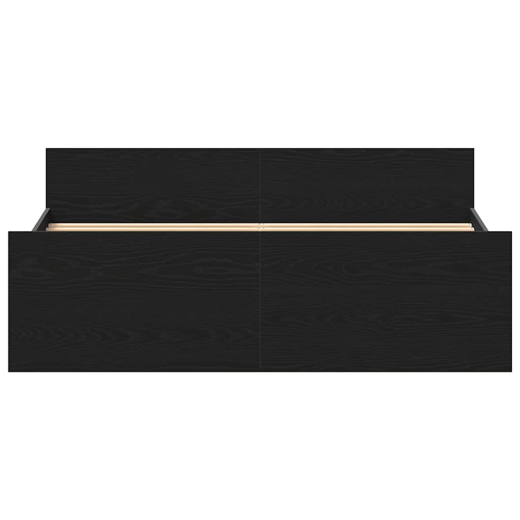 Bed Frame without Mattress Black Oak 120x190 cm Engineered Wood
