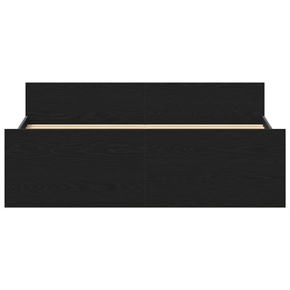 Bed Frame without Mattress Black Oak 120x190 cm Engineered Wood