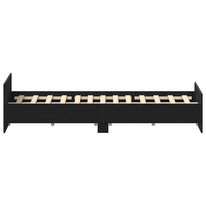 Bed Frame without Mattress Black Oak 120x190 cm Engineered Wood