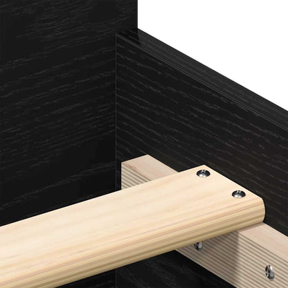 Bed Frame without Mattress Black Oak 120x190 cm Engineered Wood