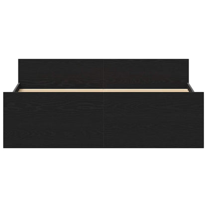 Bed Frame without Mattress Black Oak 140x190 cm Engineered Wood