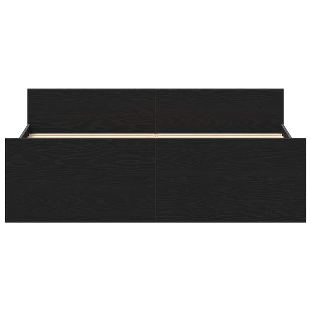 Bed Frame without Mattress Black Oak 135x190 cm Engineered Wood