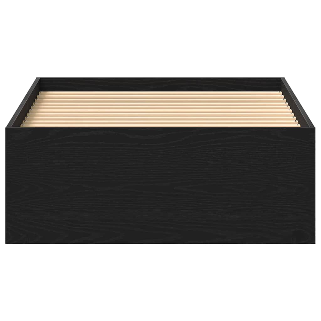 Bed Frame without Mattress Black Oak 100x200 cm Engineered Wood