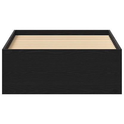 Bed Frame without Mattress Black Oak 100x200 cm Engineered Wood