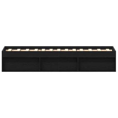 Bed Frame without Mattress Black Oak 100x200 cm Engineered Wood