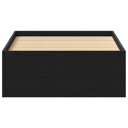 Bed Frame without Mattress Black Oak 90x190 cm Engineered Wood