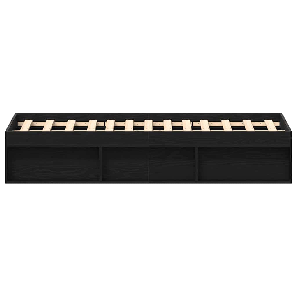Bed Frame without Mattress Black Oak 120x200 cm Engineered Wood