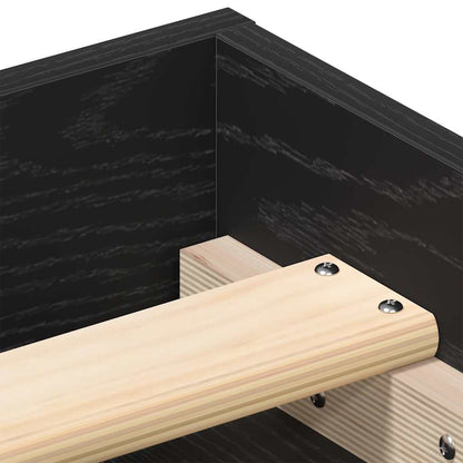 Bed Frame without Mattress Black Oak 140x200 cm Engineered Wood