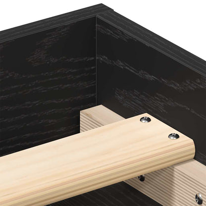 Bed Frame without Mattress Black Oak 160x200 cm Engineered Wood