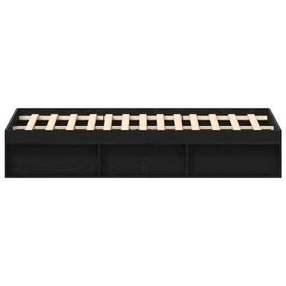 Bed Frame without Mattress Black Oak 200x200 cm Engineered Wood