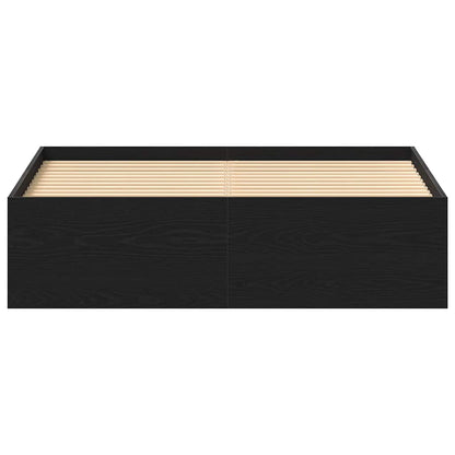 Bed Frame without Mattress Black Oak 120x190 cm Engineered Wood