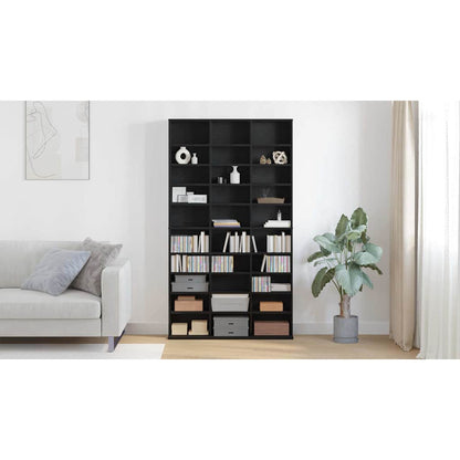 CD Cabinet Black Oak 101 x 23 x 177.5 cm Engineered Wood