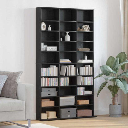 CD Cabinet Black Oak 101 x 23 x 177.5 cm Engineered Wood