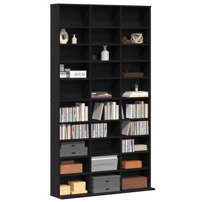 CD Cabinet Black Oak 101 x 23 x 177.5 cm Engineered Wood
