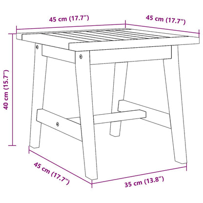 Side Table Oil Natural 45 x 45 x 40 cm Solid Acacia Wood