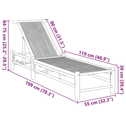 Sun Lounger 55x199x30 cm Bamboo
