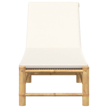 Sun Lounger with Cushions 55x199x30 cm Bamboo