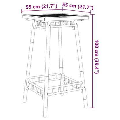 Outdoor Bar Table Square 55x55x100 cm Bamboo