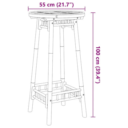 Outdoor Bar Table Round Ø55x100 cm Bamboo