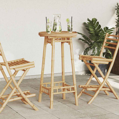 Outdoor Bar Table Round Ø55x100 cm Bamboo