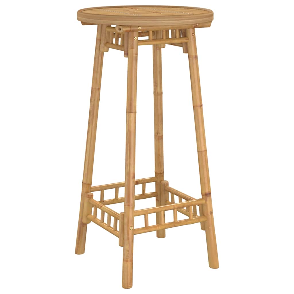 3 Piece Outdoor Bar Set Foldable Bamboo