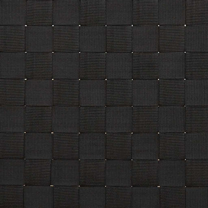 Sun Lounger with Black Woven Webbing 55x200x30 cm Bamboo