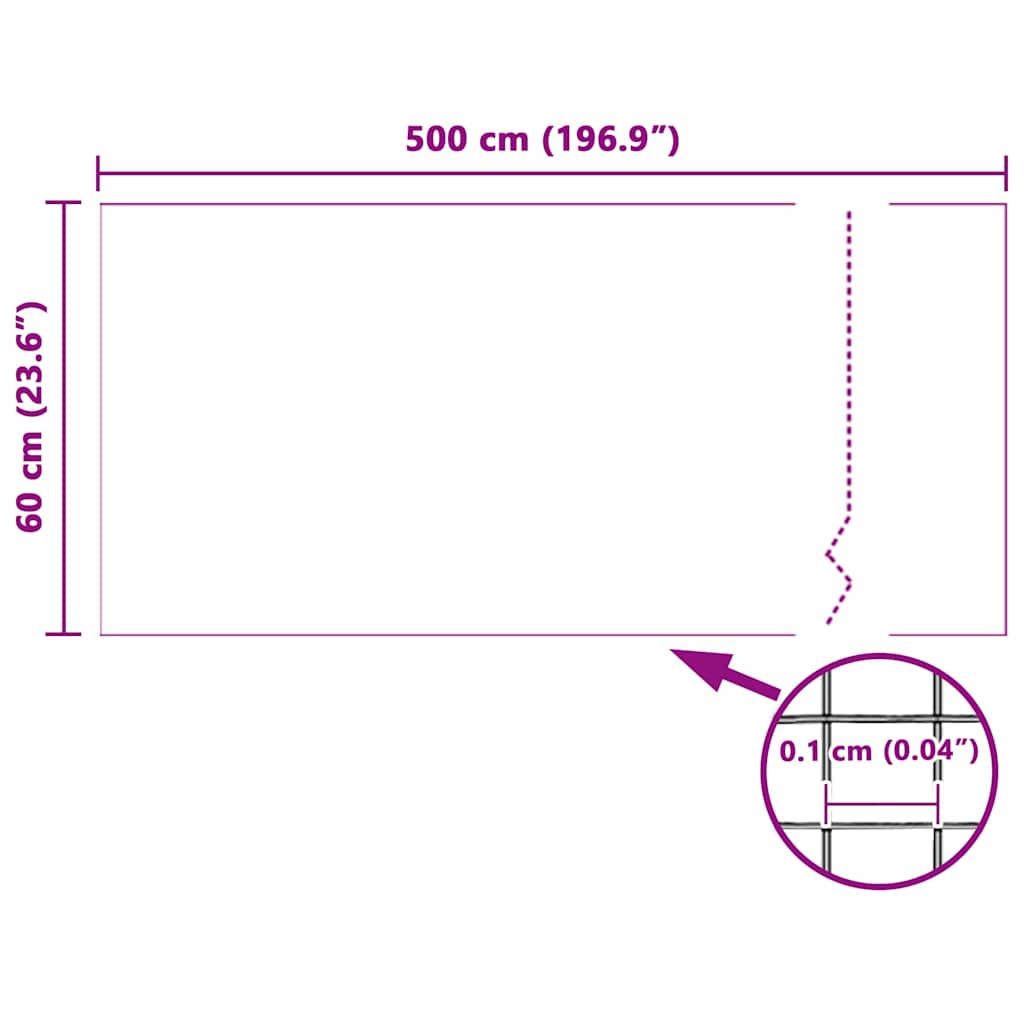 Insect Mesh Screen White 60 x 500 cm Fibreglass