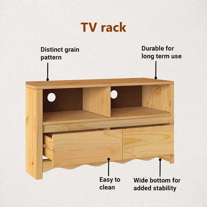 TV Cabinet Drammen Oak 99 x 43 x 55 cm Solid Pine wood