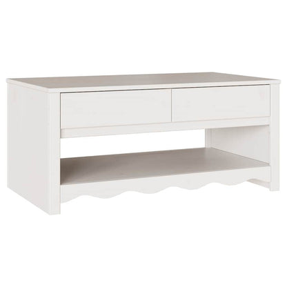 Coffee Table Drammen White 99 x 55 x 45 cm Solid Pine Wood