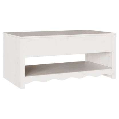 Coffee Table Drammen White 99 x 55 x 45 cm Solid Pine Wood