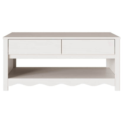 Coffee Table Drammen White 99 x 55 x 45 cm Solid Pine Wood