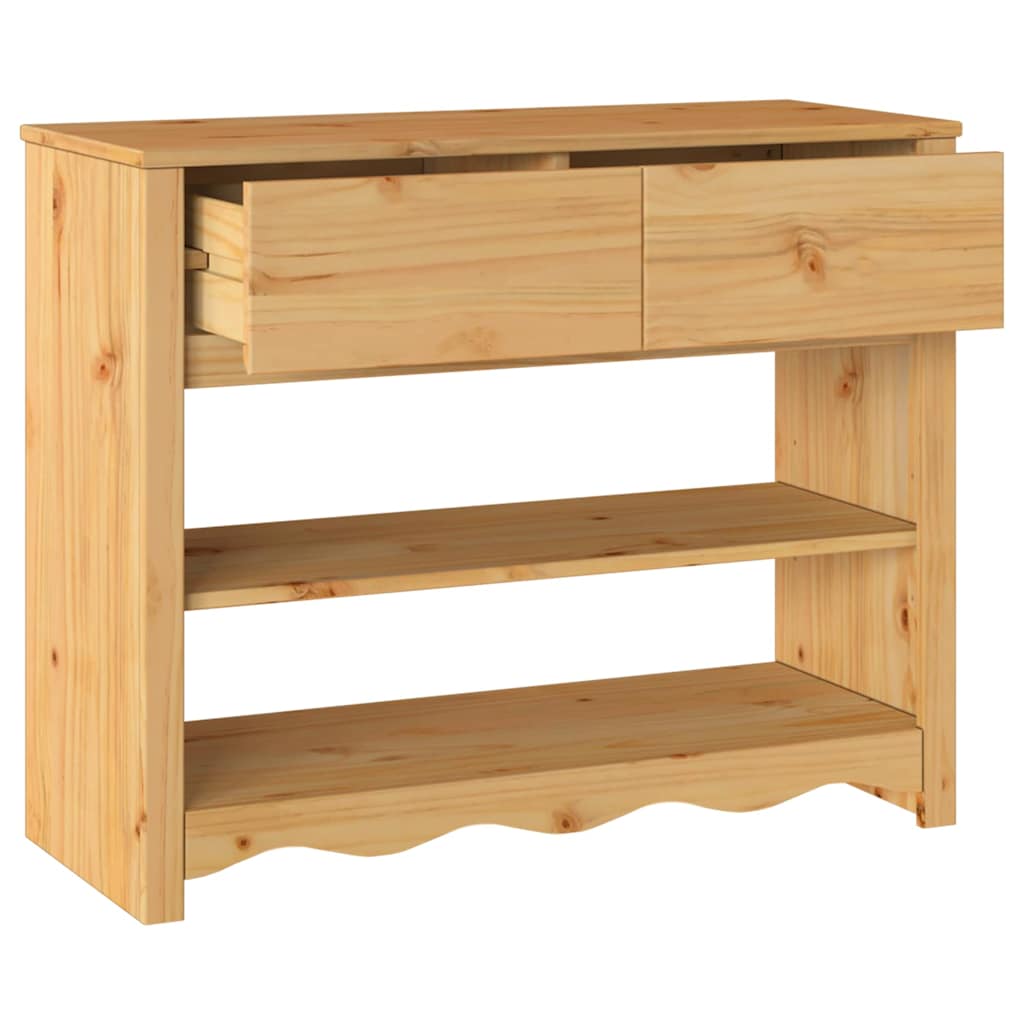 Console Table Drammen Oak 89.5 x 37 x 73 cm Solid Pine Wood