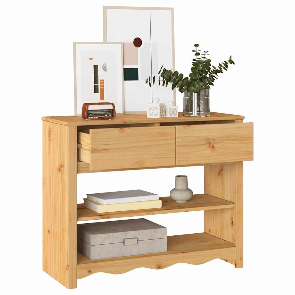 Console Table Drammen Oak 89.5 x 37 x 73 cm Solid Pine Wood
